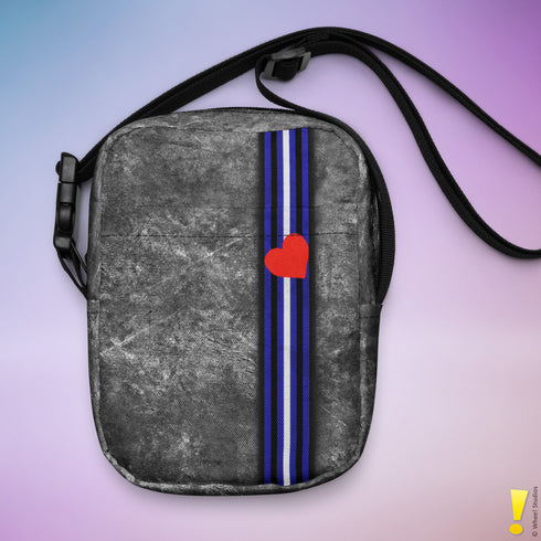 Leather Pride Grunge Stripe Crossbody Bag