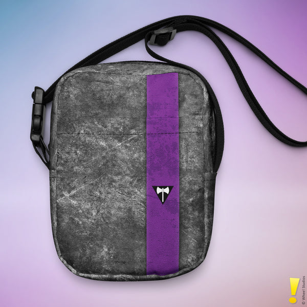 Lesbian Labrys Pride Grunge Stripe Crossbody Bag