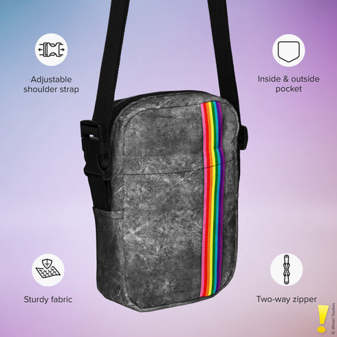 Original LGBTQ Pride Grunge Stripe Crossbody Bag