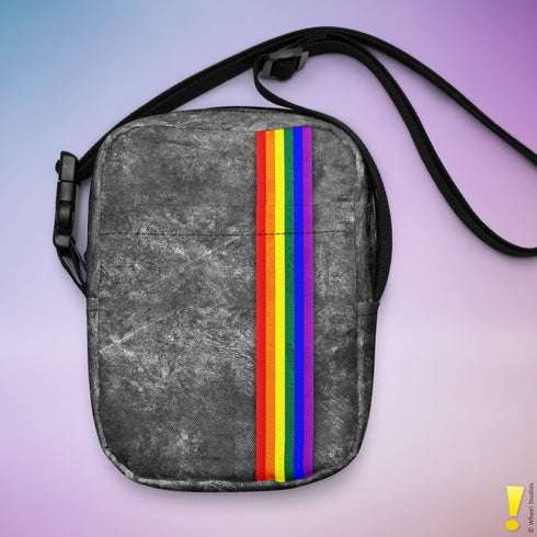 LGBTQ Rainbow Pride Grunge Stripe Crossbody Bag