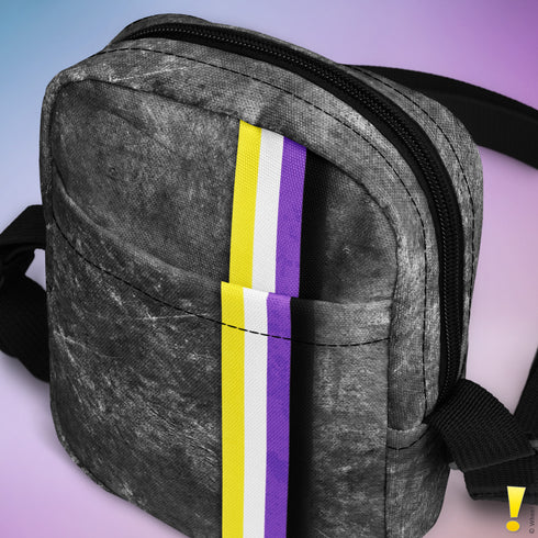Nonbinary Pride Grunge Stripe Crossbody Bag