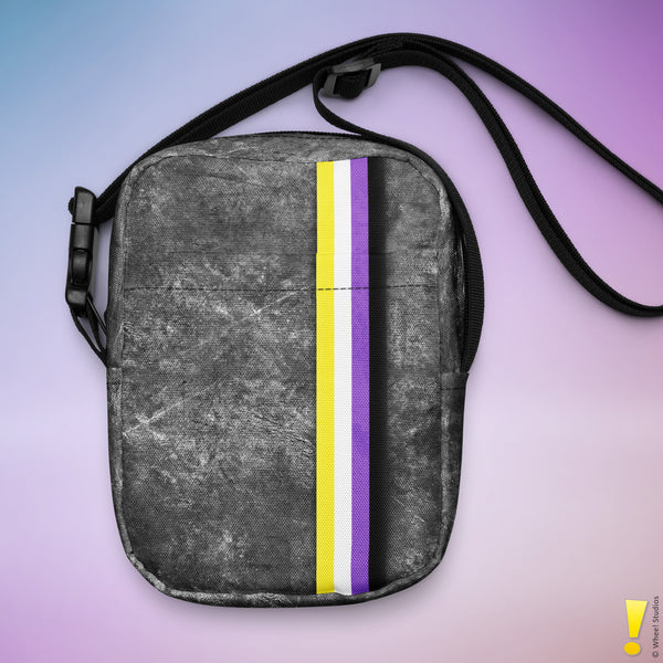 Nonbinary Pride Grunge Stripe Crossbody Bag