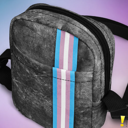Transgender Pride Grunge Stripe Crossbody Bag