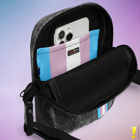 Transgender Pride Grunge Stripe Crossbody Bag