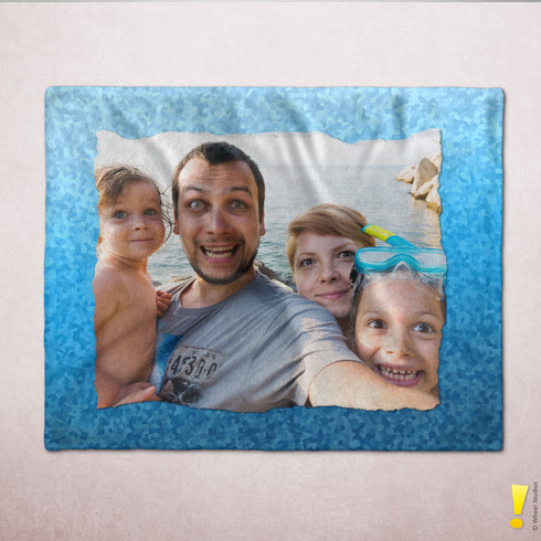Personalized Photo Crystal Border Velveteen Plush Blanket
