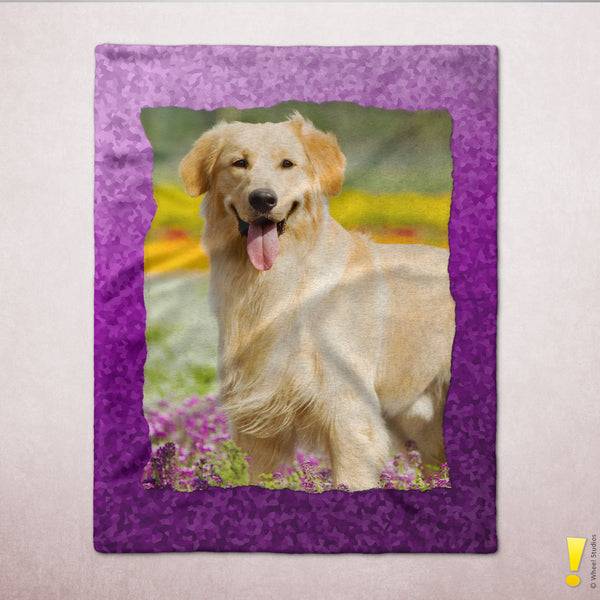 Personalized Photo Crystal Border Velveteen Plush Blanket