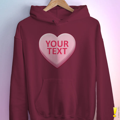 Personalized Candy Heart Premium Hoodie