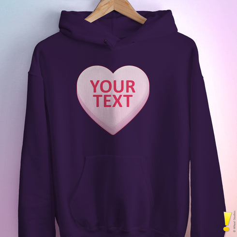 Personalized Candy Heart Premium Hoodie