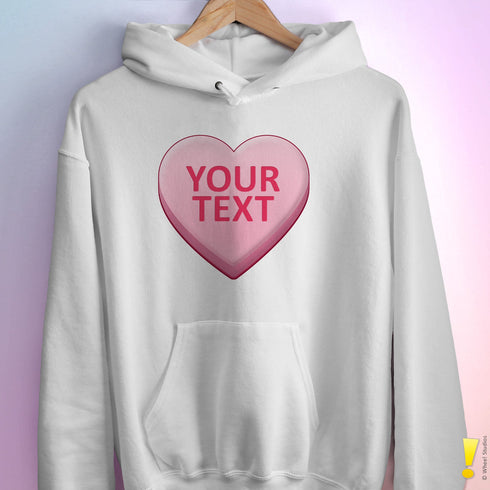 Personalized Candy Heart Premium Hoodie