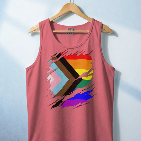 Ripped Reveal Custom Pride Flag Tank Top