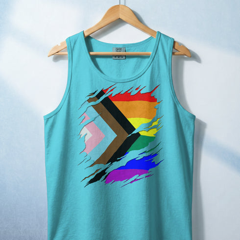Ripped Reveal Custom Pride Flag Tank Top
