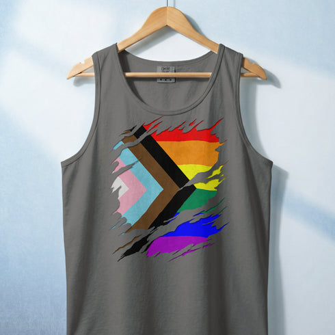 Ripped Reveal Custom Pride Flag Tank Top