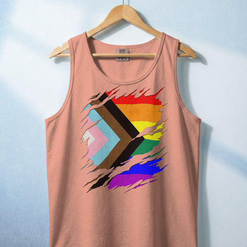 Ripped Reveal Custom Pride Flag Tank Top