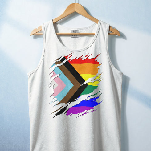 Ripped Reveal Custom Pride Flag Tank Top