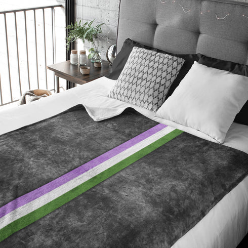 Grunge Genderqueer Pride Flag Stripe Velveteen Plush Blanket
