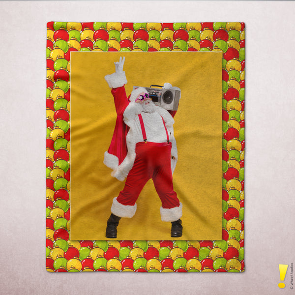 Personalized Photo Holiday Border Velveteen Plush Blanket