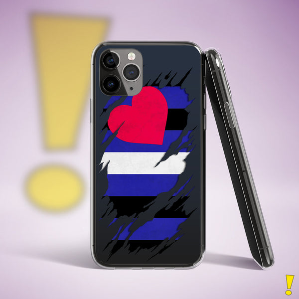 Leather Pride Flag Ripped Reveal Clear Case for iPhone®