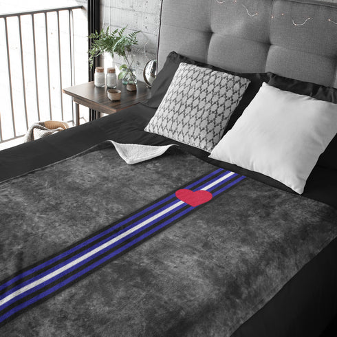 Grunge Leather Pride Flag Stripe Velveteen Plush Blanket