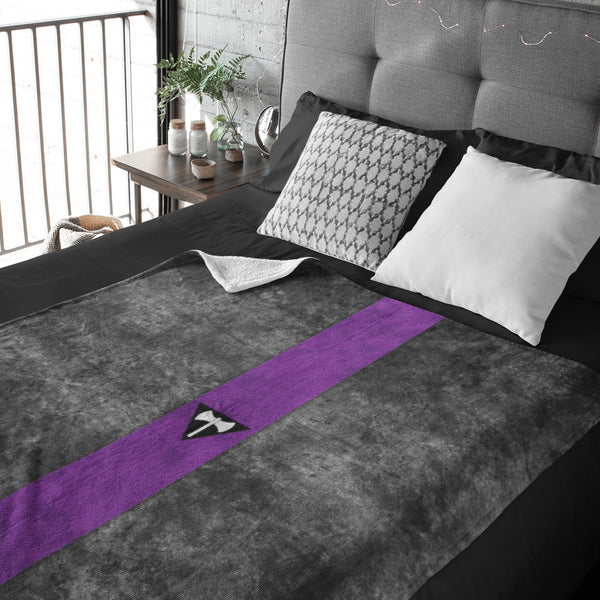 Grunge Lesbian Labrys Pride Flag Stripe Velveteen Plush Blanket