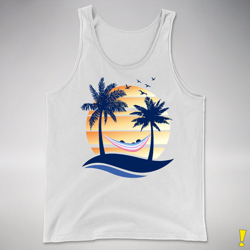 Bigender Pride Hammock Summer Beach Sunset Premium Tank Top