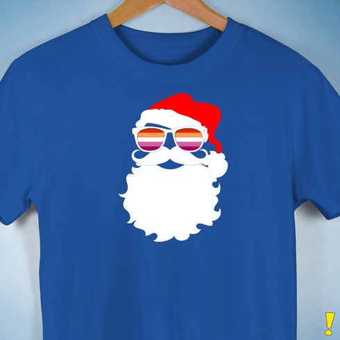 Santa’s Lesbian Pride Flag Shades Premium Unisex T-Shirt - Royal Blue