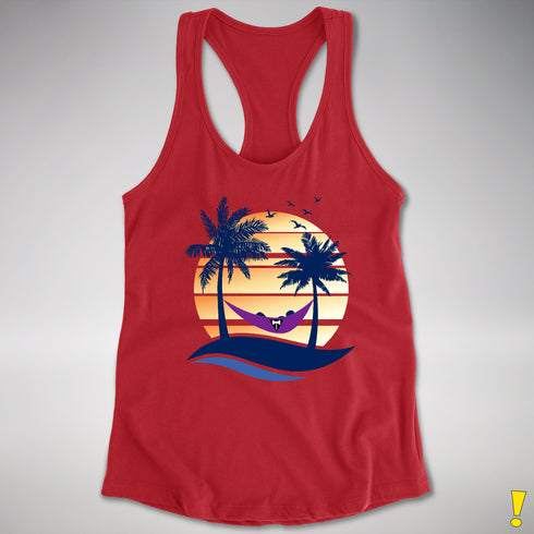 Lesbian Labrys Pride Hammock Summer Beach Sunset Racerback Tank