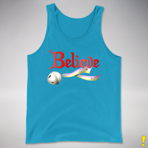 Believe Twink Pride Flag Jingle Bell Premium Tank Top - Neon Blue
