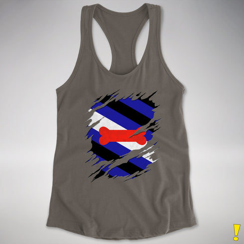 Puppy Pride Flag Ripped Reveal Racerback Tank