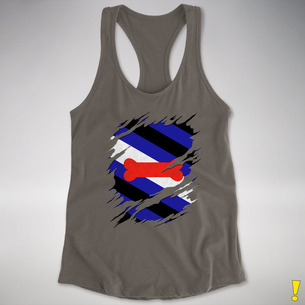 Puppy Pride Flag Ripped Reveal Racerback Tank