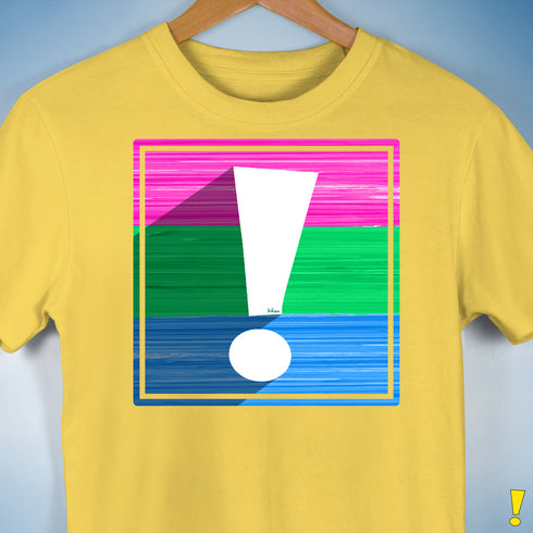 Polysexual Pride Flag Exclamation Point Premium Unisex T-Shirt - Yellow