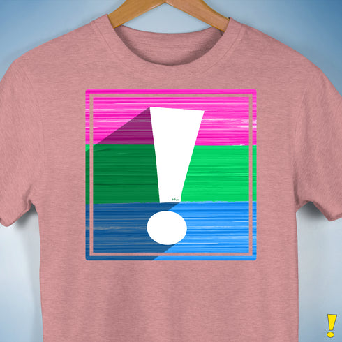 Polysexual Pride Flag Exclamation Point Premium Unisex T-Shirt - Mauve Heather