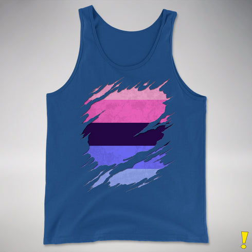 Omnisexual Pride Flag Ripped Reveal Premium Tank Top