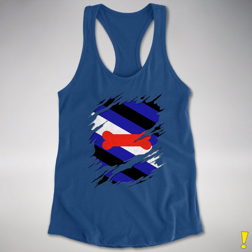 Puppy Pride Flag Ripped Reveal Racerback Tank