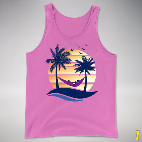 Lesbian Labrys Pride Hammock Summer Beach Sunset Premium Tank Top