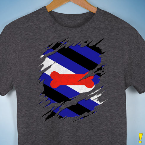 Puppy Pride Flag Ripped Reveal Premium Unisex T-Shirt