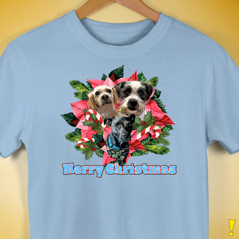 Custom Holiday Joy T-Shirt Unisex T-Shirt - Baby Blue
