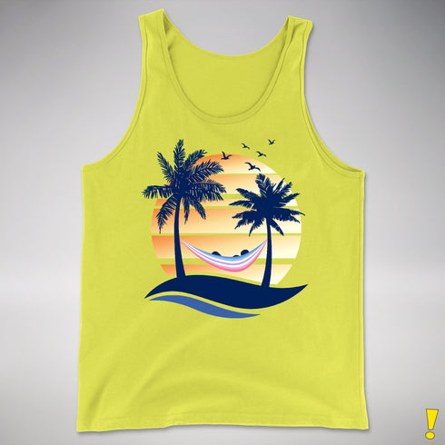 Bigender Pride Hammock Summer Beach Sunset Premium Tank Top