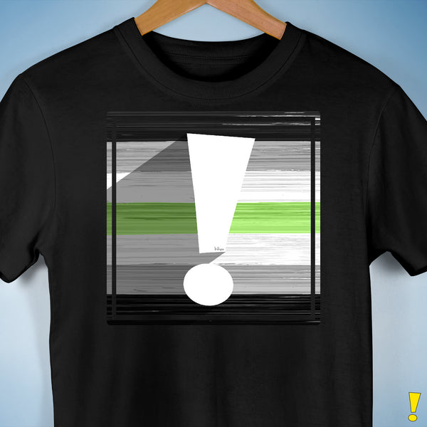 Agender Pride Flag Exclamation Point Premium Unisex T-Shirt - Black