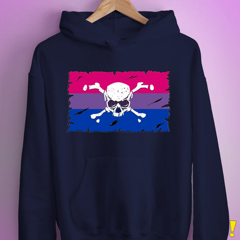 Bisexual Pride Pirate Flag Hoodie - Navy