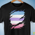 Bigender Pride Flag Ripped Reveal Premium Unisex T-Shirt
