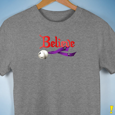 Believe Lesbian Labrys Pride Flag Jingle Bell Premium Unisex T-Shirt - Grey Heather
