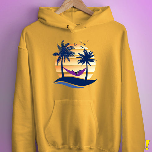 Lesbian Labrys Pride Hammock Summer Beach Sunset Hoodie