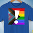 LGBTQ Progress Pride Flag Exclamation Point Premium Unisex T-Shirt - Royal Blue