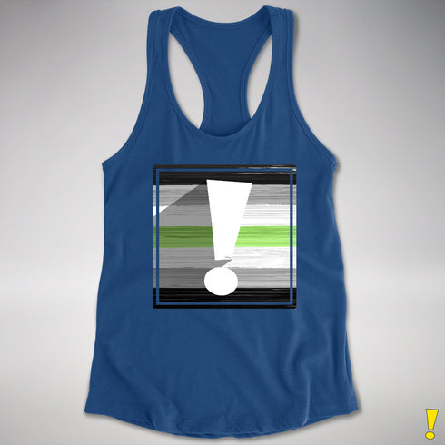 Agender Pride Flag Exclamation Point Racerback Tank - Royal
