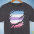 Bigender Pride Flag Ripped Reveal Premium Unisex T-Shirt