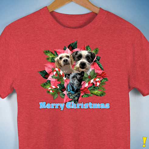 Custom Holiday Joy T-Shirt Unisex T-Shirt - Red Heather