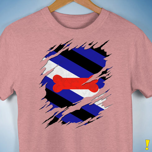 Puppy Pride Flag Ripped Reveal Premium Unisex T-Shirt