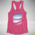 Bigender Pride Flag Ripped Reveal Racerback Tank