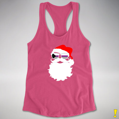 Santa’s Demisexual Pride Flag Shades Racerback Tank - Hot Pink