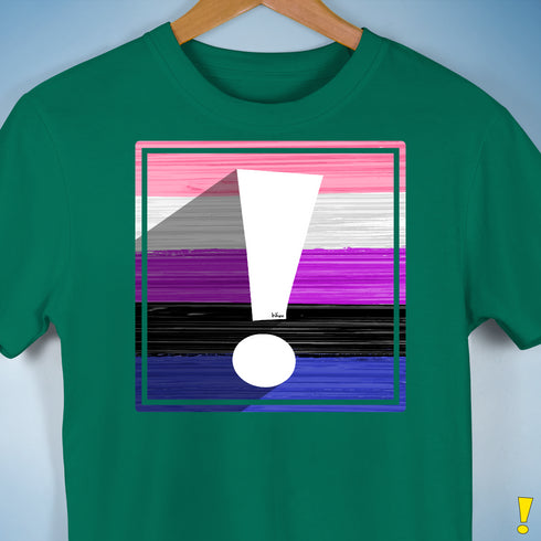 Genderfluid Pride Flag Exclamation Point Premium Unisex T-Shirt - Kelly Green